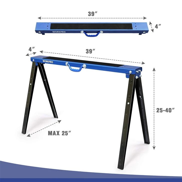 FOLDING ADJUSTABLE SAW HORSE