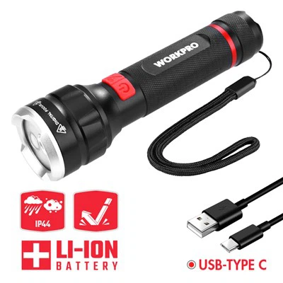 ไฟฉายอลูมิเนียมแบบชาร์จไฟแบบดิจิตอลโฟกัส 750LM