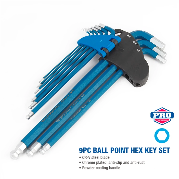 9PC LONG ARM BALL POINT HEX KEY SET(METRIC)
